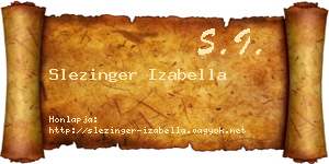 Slezinger Izabella névjegykártya