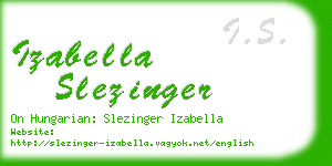 izabella slezinger business card